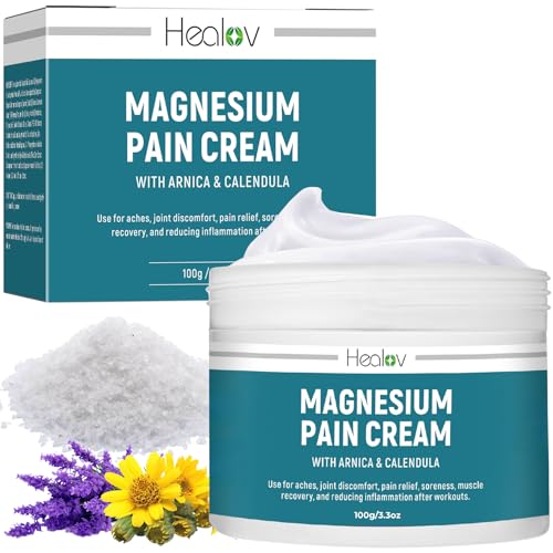 Magnesium Cream – Pure Soothing Magnesium Lotion for Pain Relief & Relaxation, Better Sleep, Muscle Health, Leg & Joint Care – Natural Magnesium Body Lotion for Feet – Non-Greasy, Safe, Easy to Use